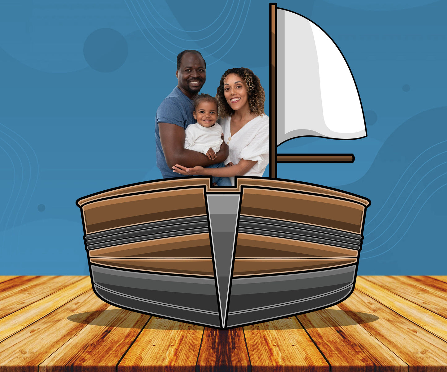Brown Boat, Photo Prop, Birthday Party DIY, Photo booth Selfie Frame
