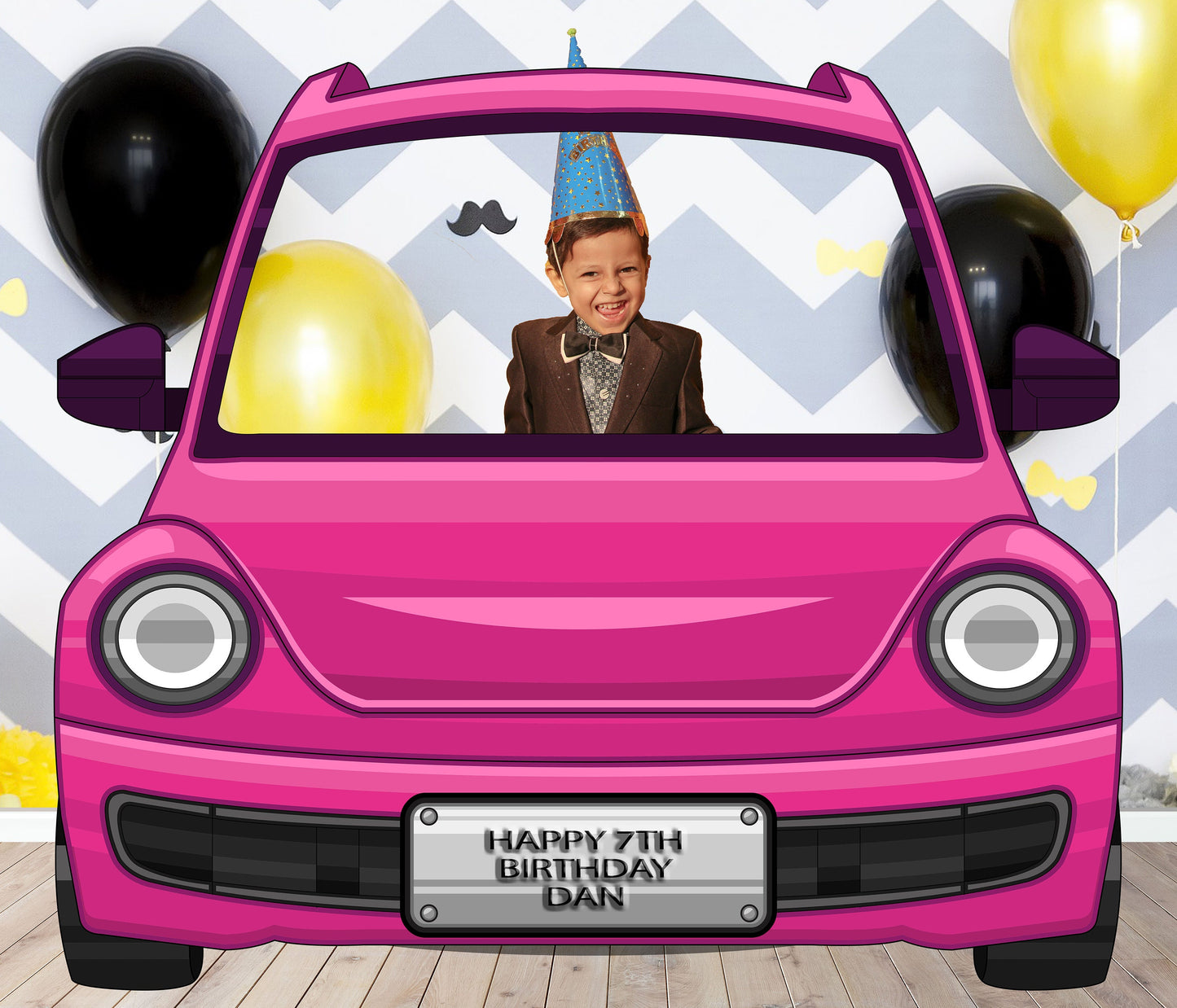 Pink Car Photo Prop, Sweet 16, Princess, Girl's Birthday Party DIY, Personalized, Customized, Photo booth Selfie Frame