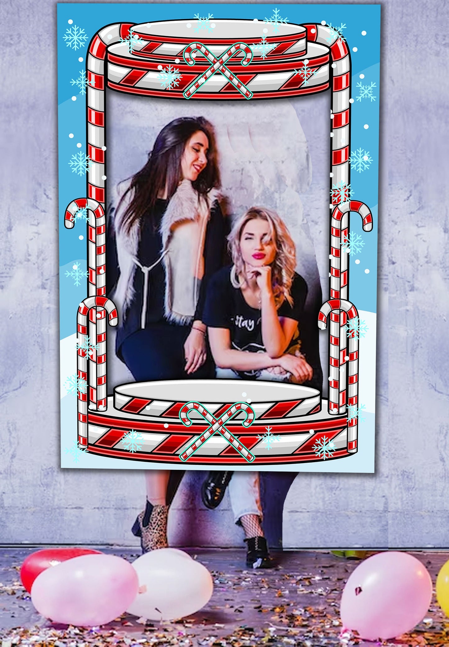 Candy Cane Machine Photo Prop, Futuristic Theme, Photo Booth Selfie Frame, DIY Party Props