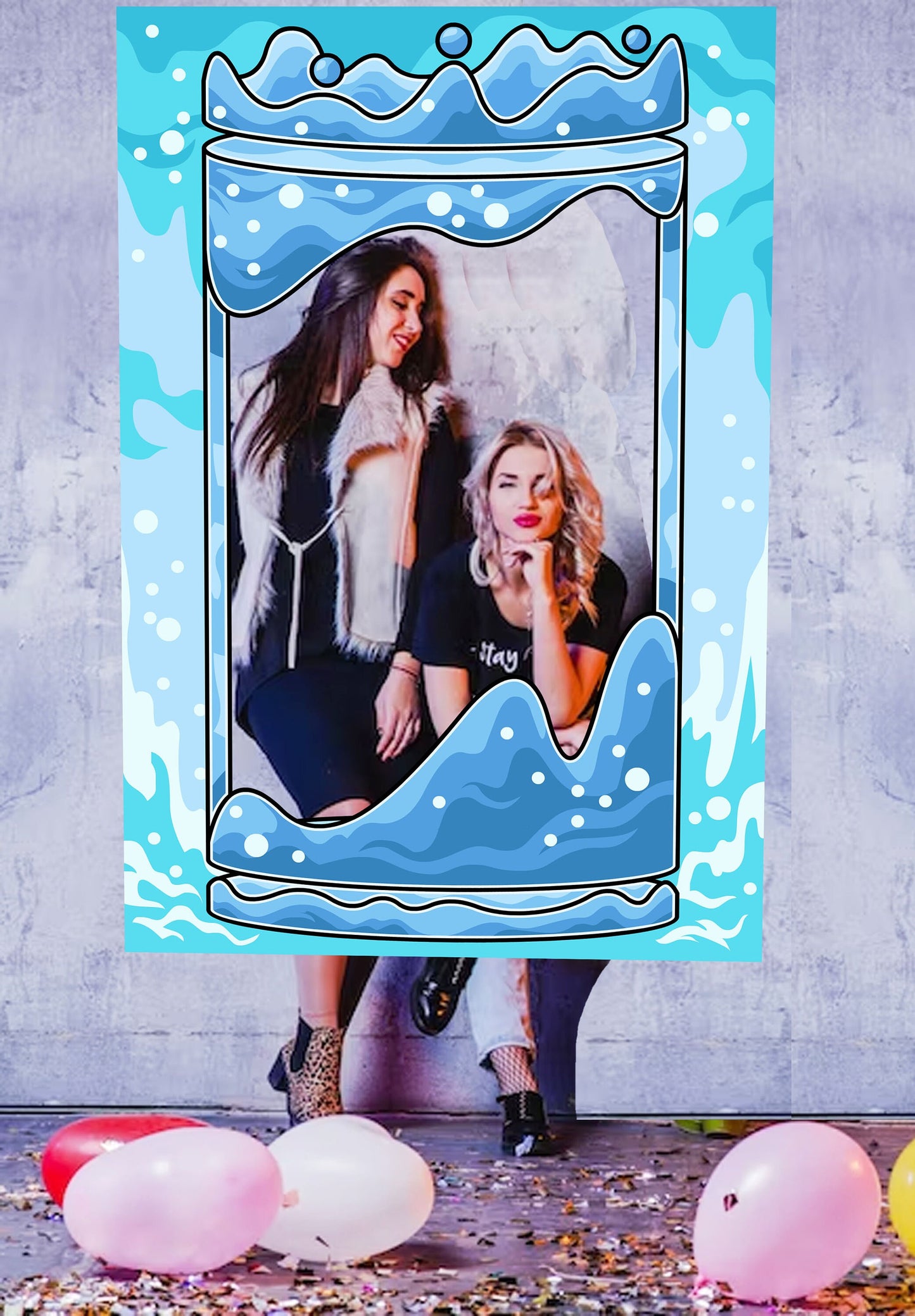 Water Capsule Photo Prop, Photo Booth Selfie Frame, DIY Party Props