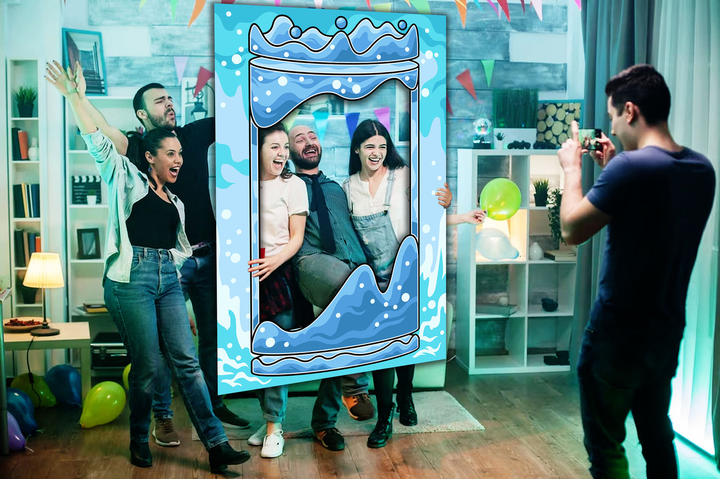 Water Capsule Photo Prop, Photo Booth Selfie Frame, DIY Party Props
