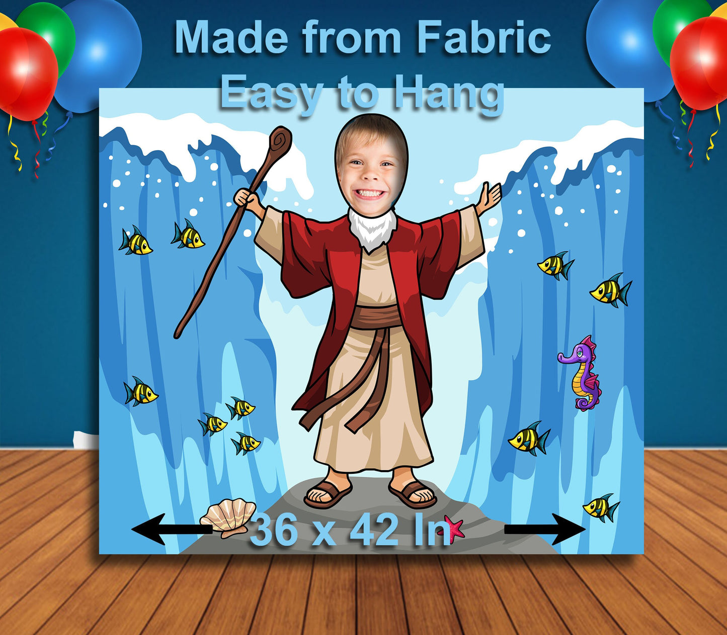 Moses Theme Face Cutout, 36x42" Photo Stand-in, Party Selfie Photo Prop