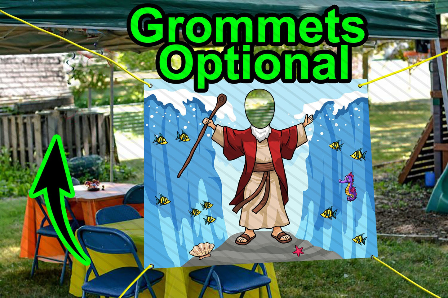 Moses Theme Face Cutout, 36x42" Photo Stand-in, Party Selfie Photo Prop