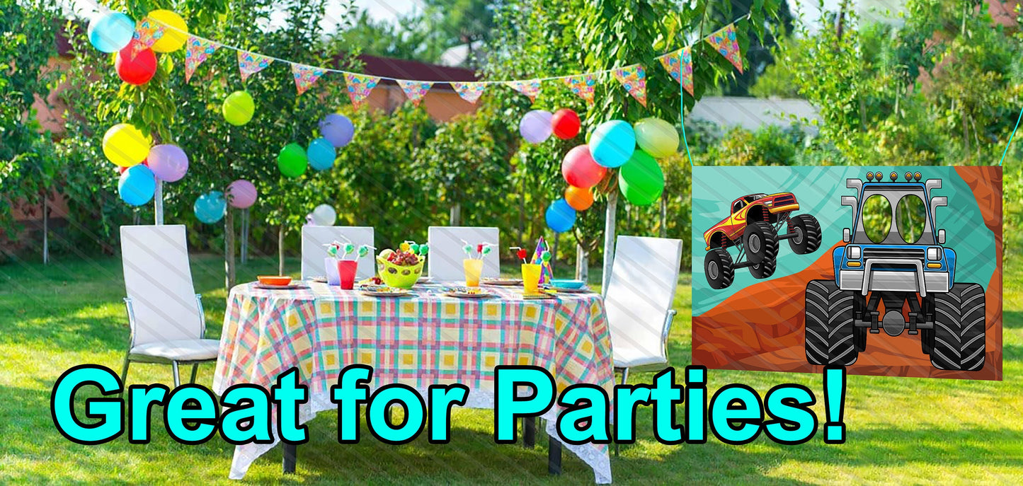 Monster Trucks, 42x72" Photo Stand-in, Party Selfie Photo Prop