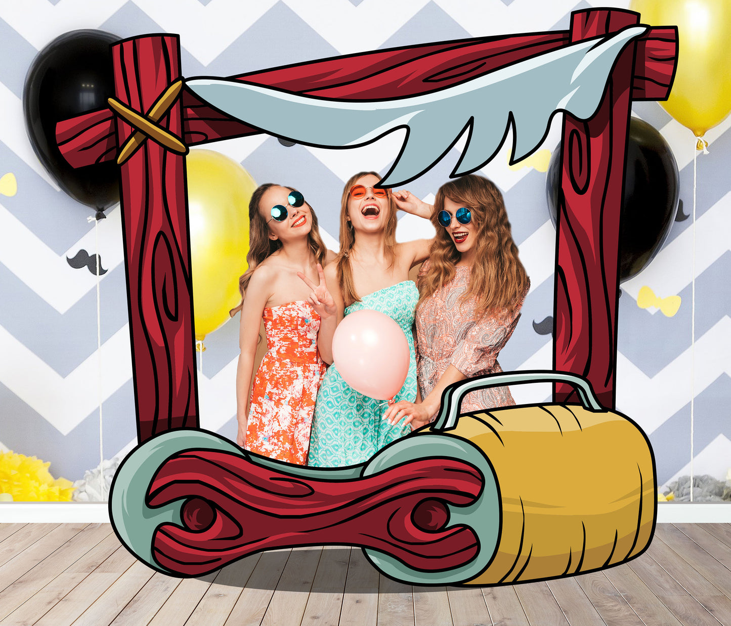 Flintstones Car Theme, Photo Prop, Birthday Party DIY, Photo Booth Selfie Frame