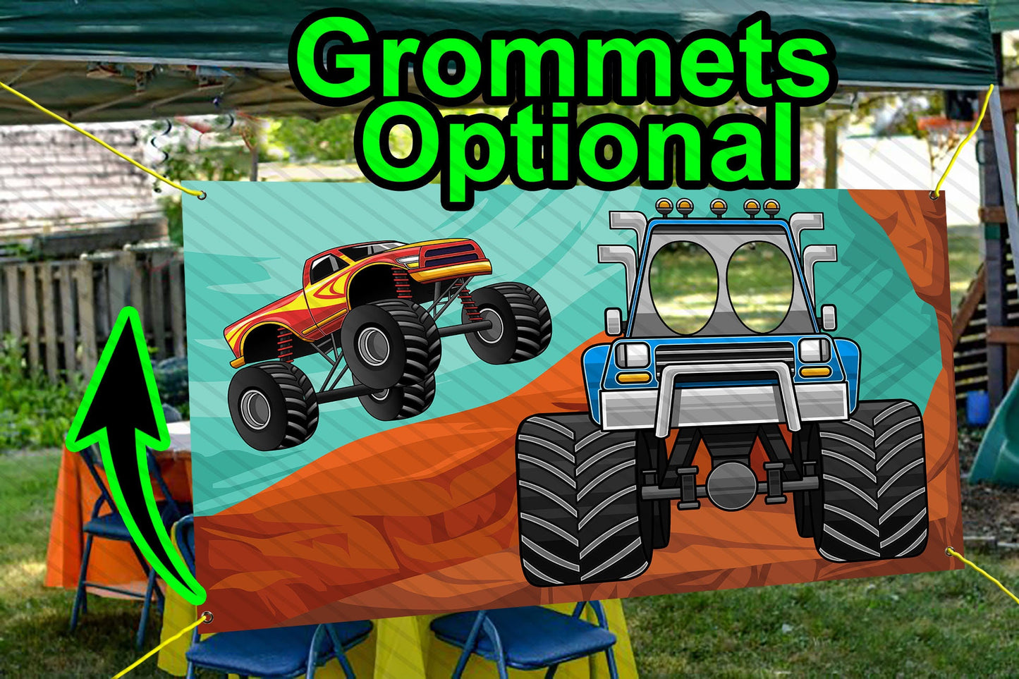 Monster Trucks, 42x72" Photo Stand-in, Party Selfie Photo Prop