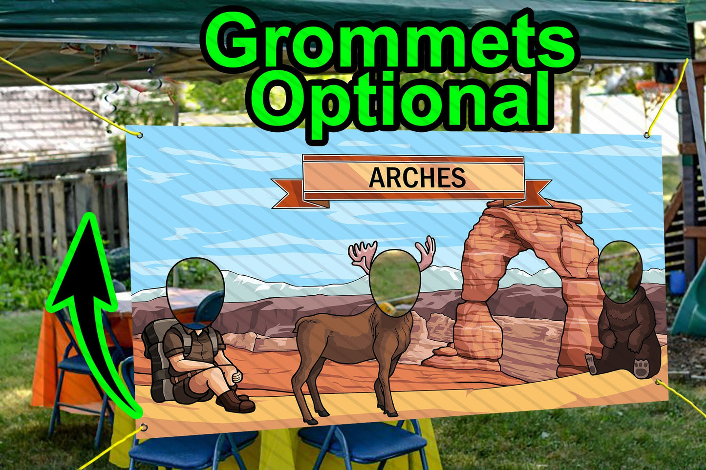 Arches National Park Theme Face Cutout, 42x72" Photo Stand-in, Party Selfie Photo Prop