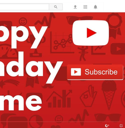 YouTube Happy Birthday Custom Vinyl Banner Poster Print Personalized