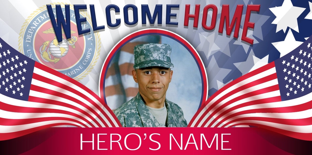 Welcome Home Military Banner, Deployment Homecoming Banner, Military Homecoming Sign, Navy, Army, Marines Banner, Welcome Home Sign, Custom
