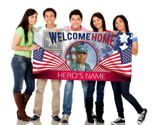 Welcome Home Military Banner, Deployment Homecoming Banner, Military Homecoming Sign, Navy, Army, Marines Banner, Welcome Home Sign, Custom