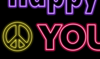 Glow party Birthday Banner, Neon Lights, Glow in the Dark Personalized/Customized Vinyl Banner