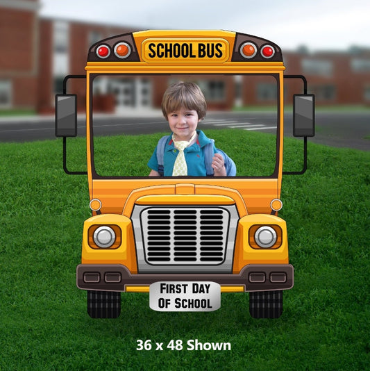First Day of School Photo Prop, School Bus DIY, Personalized, Photo booth Selfie Frame