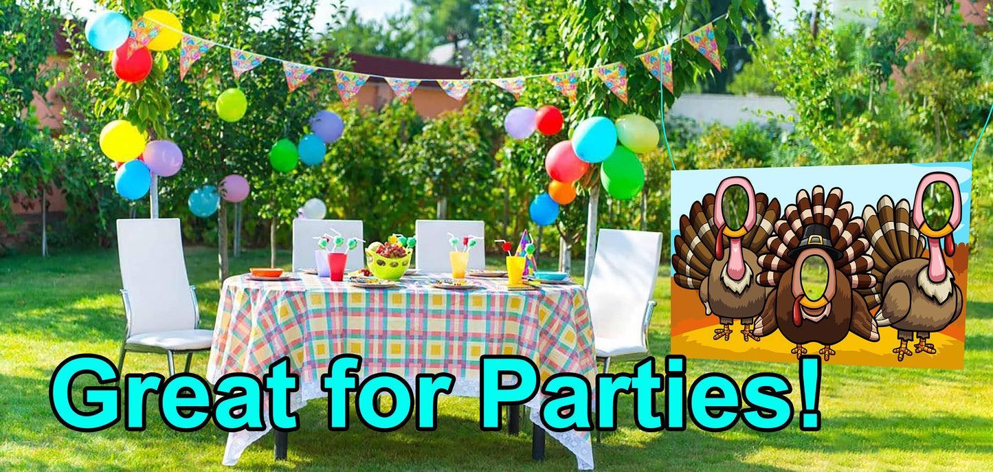 Thanksgiving Turkeys, Hole in Face, Party Selfie  Photo Prop, Holiday Decoration