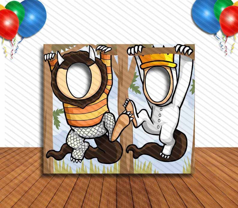 Where the Wild Things Are Face Cutout, Hole in Face, Party Selfie  Photo Prop, Birthday Decoration