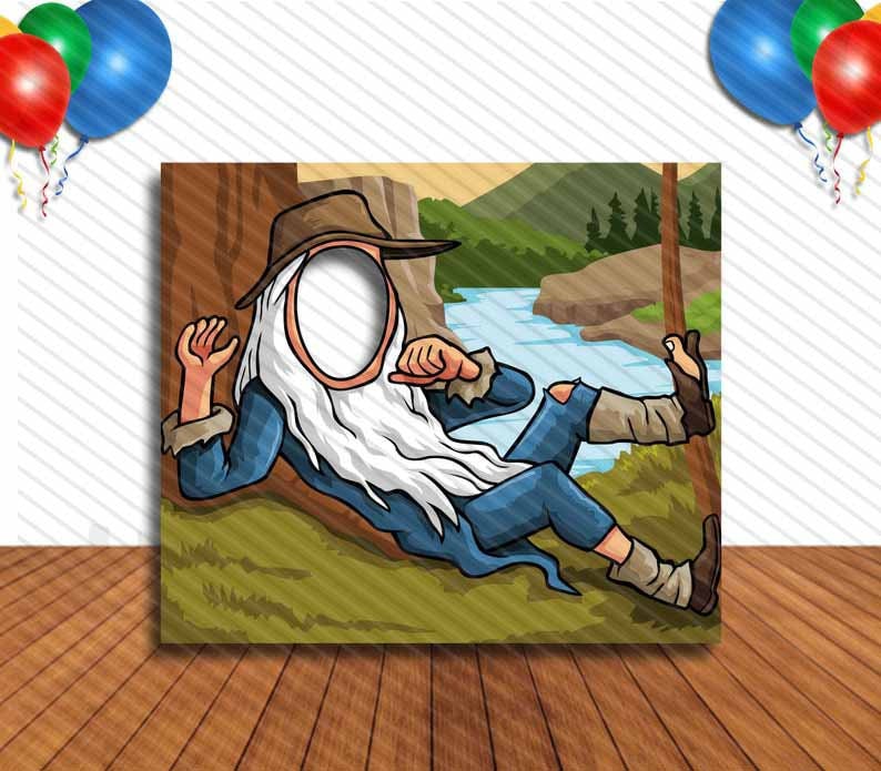 Rip Van Winkle Face Cutout, Hole in Face, Party Selfie  Photo Prop, Party Decoration