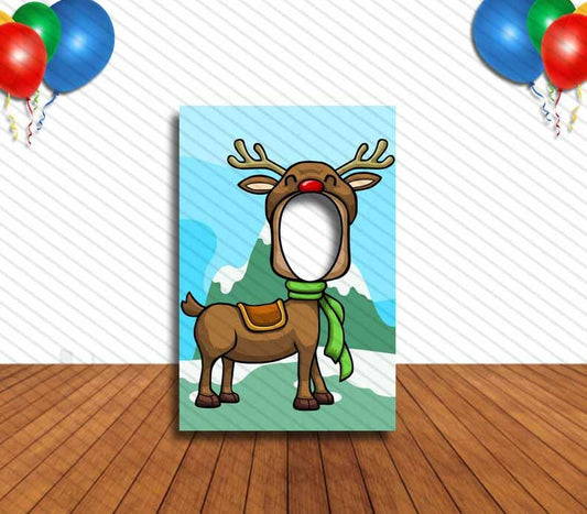 Rudolph the Red Nose Reindeer Face Cutout, Hole in Face, Party Selfie  Photo Prop, Christmas Decoration