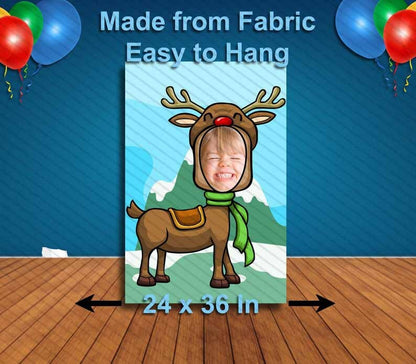 Rudolph the Red Nose Reindeer Face Cutout, Hole in Face, Party Selfie  Photo Prop, Christmas Decoration