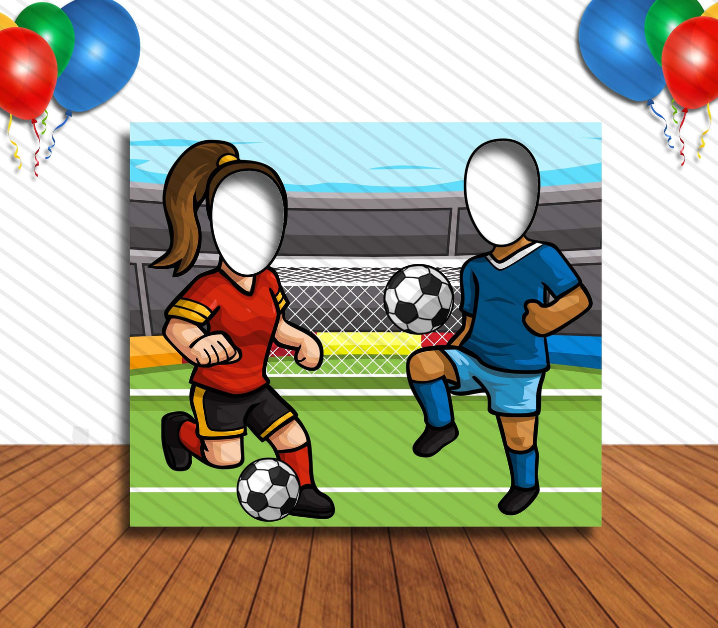 Soccer Players, Hole in Face, Party Selfie  Photo Prop, Sports themed Decoration