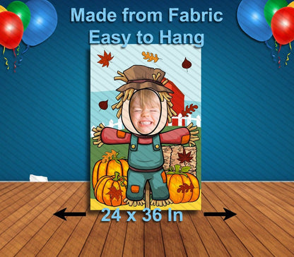 Scarecrow Face Cutout, Hole in Face, Party Selfie Photo Prop, Fall Themed Decoration