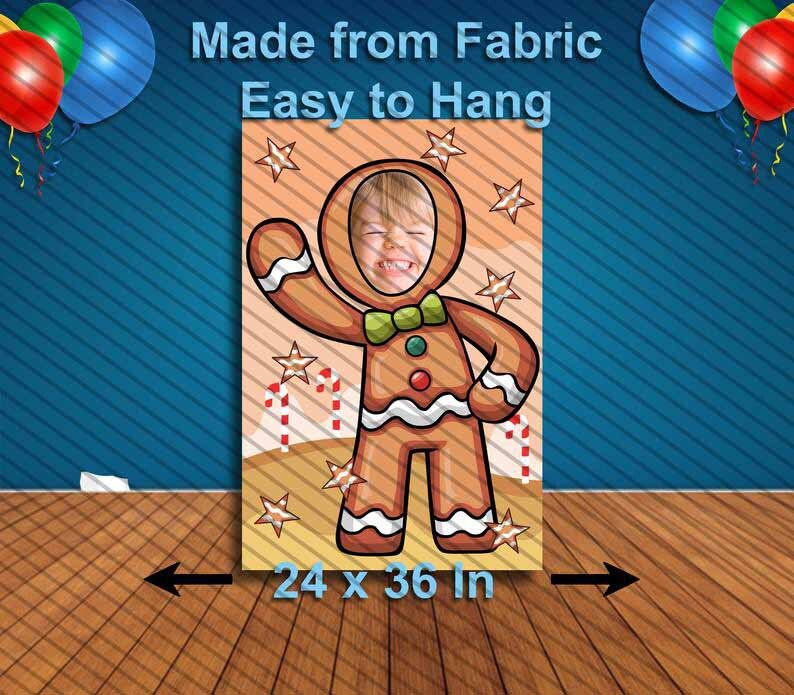 Gingerbread Man Face Cutout, Hole in Face, Party Selfie  Photo Prop,Christmas Decoration