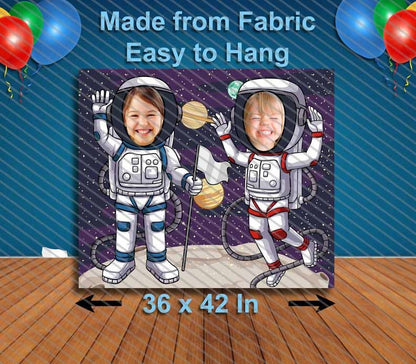 Astronauts in Space Face Cutout, Hole in Face, Party Selfie  Photo Prop, Outer Space Birthday Decoration