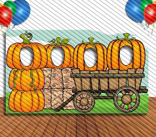Pumpkin Patch, Hole in Face, Party Selfie  Photo Prop, Jack O Lantern Decoration