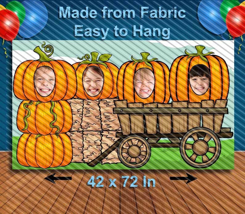 Pumpkin Patch, Hole in Face, Party Selfie  Photo Prop, Jack O Lantern Decoration