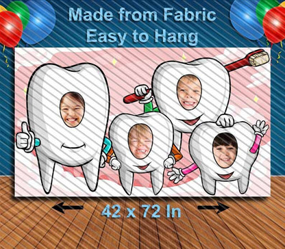 Tooth and toothbrush Face Cutout, Hole in Face, Party Selfie  Photo Prop, Dentist Decoration