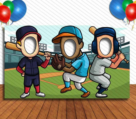 Baseball, Hole in Face, Party Selfie  Photo Prop, Sports Decoration
