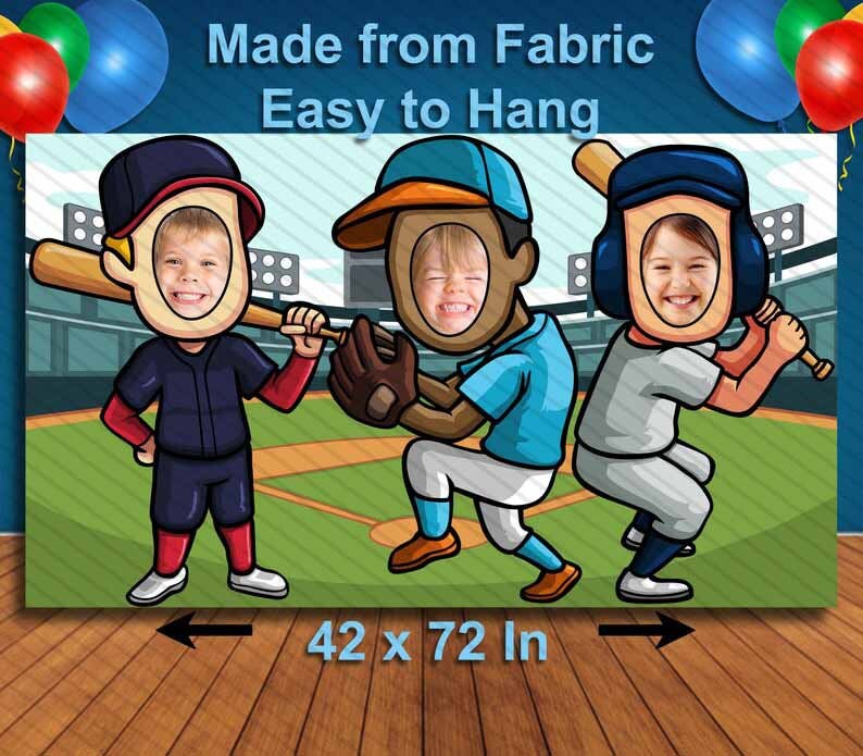 Baseball, Hole in Face, Party Selfie  Photo Prop, Sports Decoration
