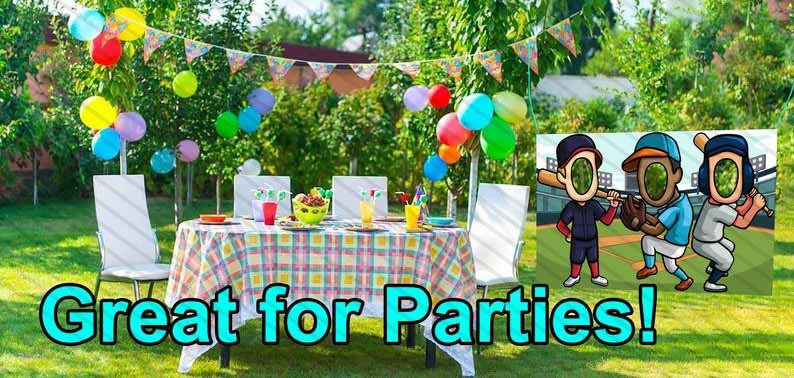 Baseball, Hole in Face, Party Selfie  Photo Prop, Sports Decoration