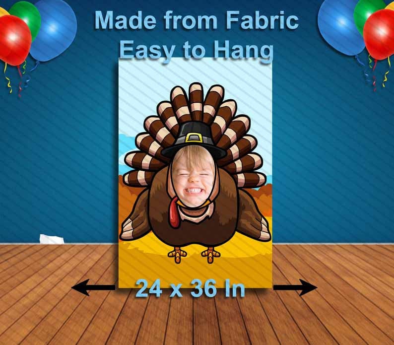 Turkey Face Cutout, Hole in Face, Party Selfie  Photo Prop, Thanksgiving Decoration