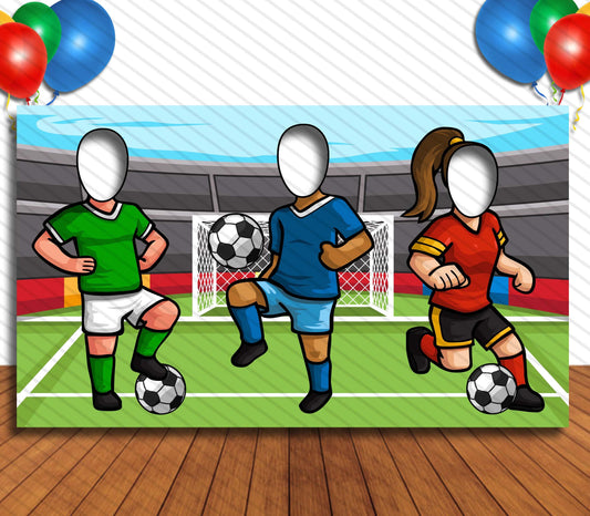 Soccer, Football, Hole in Face, Party Selfie  Photo Prop, Sports Decoration