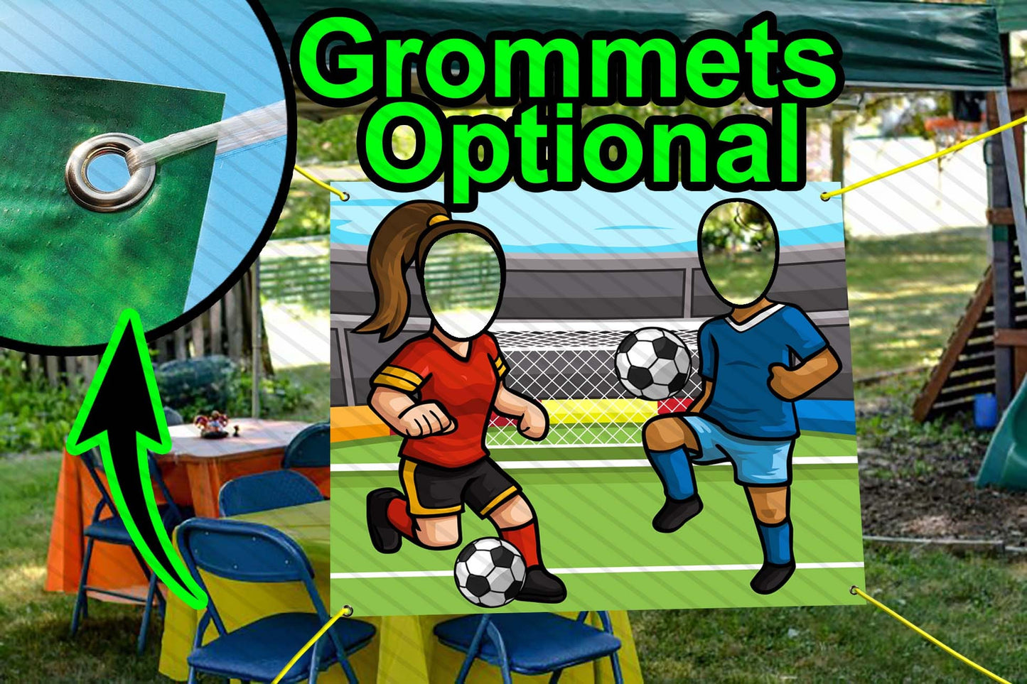 Soccer Players, Hole in Face, Party Selfie  Photo Prop, Sports themed Decoration