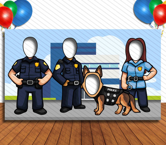 Police Officers, Emergency Heroes, Hole in Face, Party Selfie  Photo Prop, Cops Decoration