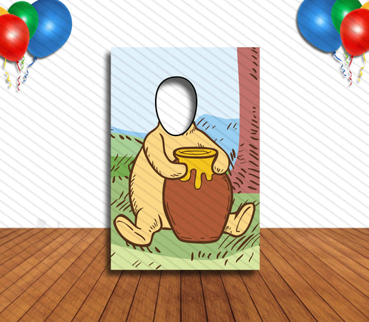 Winne the Pooh Classic Artwork, Hole in Face, Party Selfie  Photo Prop, PartyDecoration