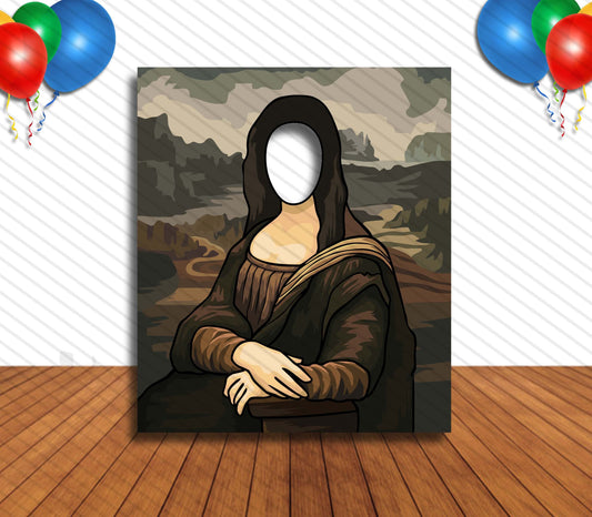 Mona Lisa, Hole in Face, Party Selfie  Photo Prop, Famous Artwork Decoration