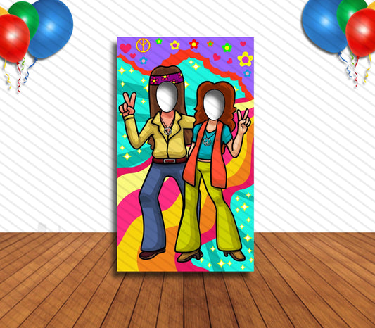 60s party, Hole in Face, Party Selfie  Photo Prop, Hippie Decoration