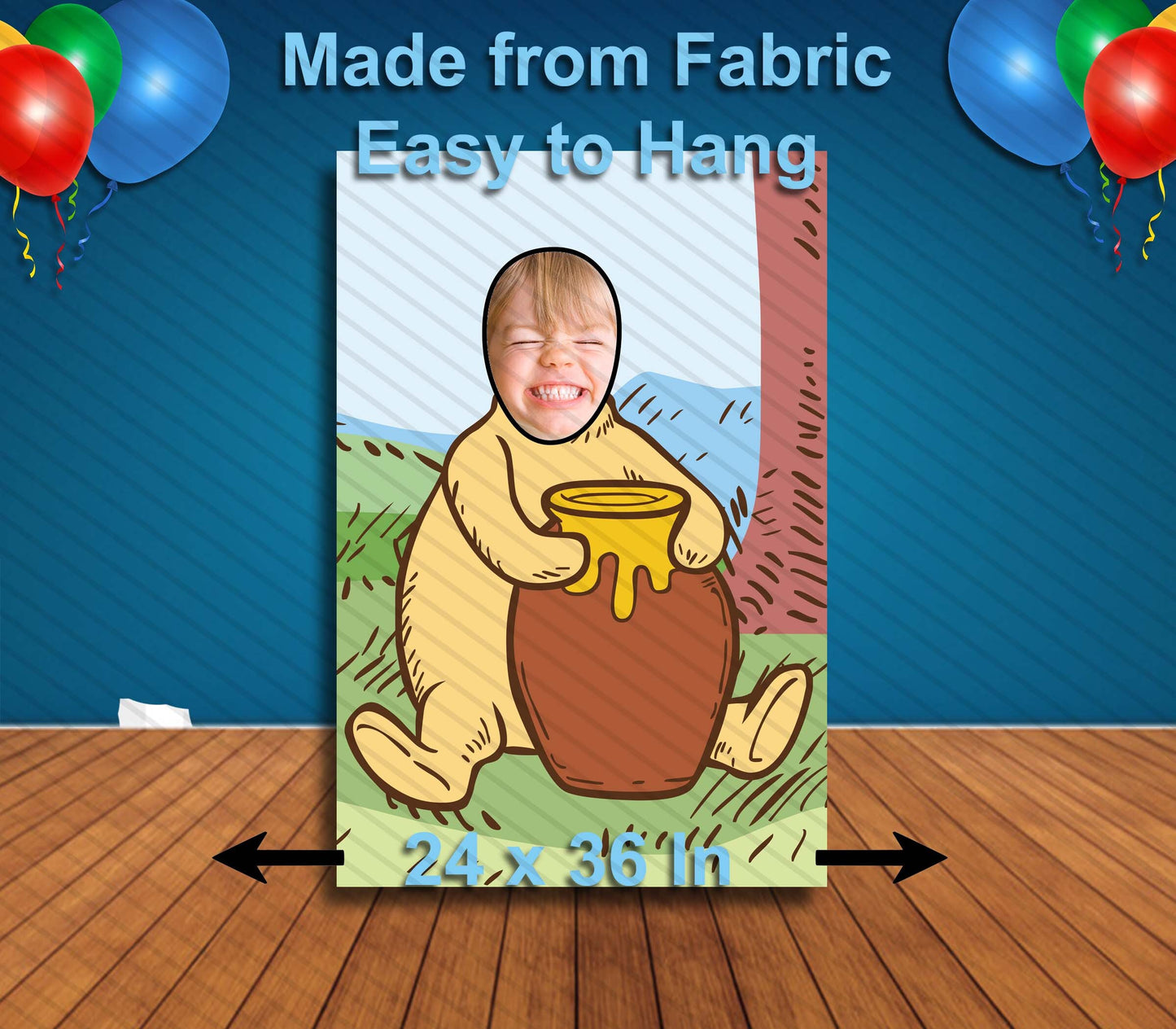 Winne the Pooh Classic Artwork, Hole in Face, Party Selfie  Photo Prop, PartyDecoration