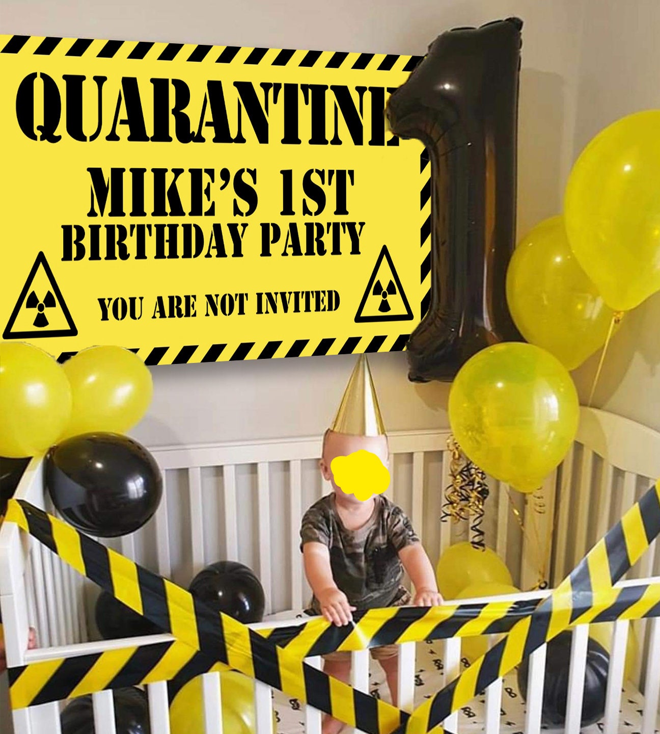 Quarantine Birthday Party Banner, Funny Birthday Decor, Party Supplies, Decorations, Vinyl