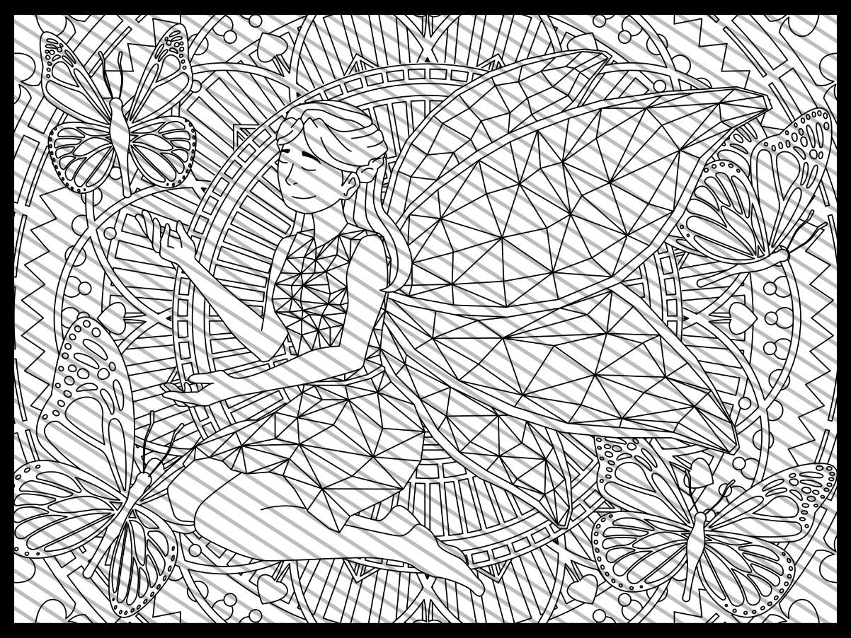 Fairy Wings Coloring Page, Fairy Coloring sheet, Jumbo Coloring book pages, Fairy Tale Fantasy themed Giant Coloring Poster