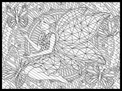 Fairy Wings Coloring Page, Fairy Coloring sheet, Jumbo Coloring book pages, Fairy Tale Fantasy themed Giant Coloring Poster