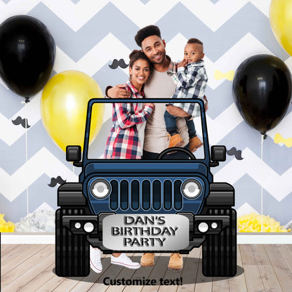 Blue Car Photo Prop, Wrangler Car DIY, Personalized, Customized, Photo booth Selfie Frame