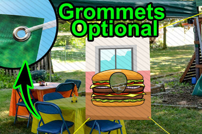Burger Cutout, Hole in Face, Party Selfie Photo Booth Prop, Junk Food Theme Birthday