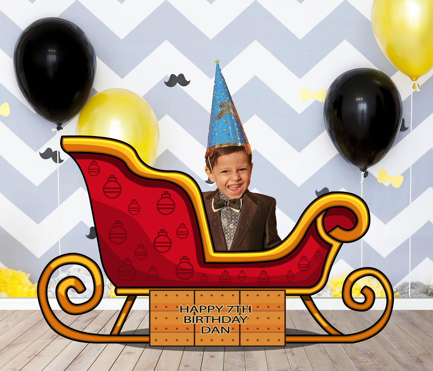 Santa's Sleigh Photo Prop, Christmas Party DIY, Personalized, Customized, Photo booth Selfie Frame