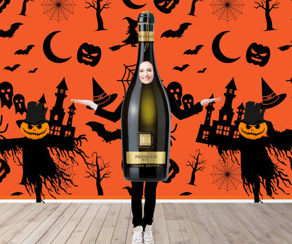 Wine Bottle Halloween Costume, Photo Prop, DIY Poster, Personalized, Customized, Photo Booth Selfie Frame
