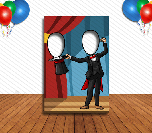 Magicians Face in Hole, Face Cutout, Head in Hole, Party Selfie Photo Booth Prop, Magic Party Theme