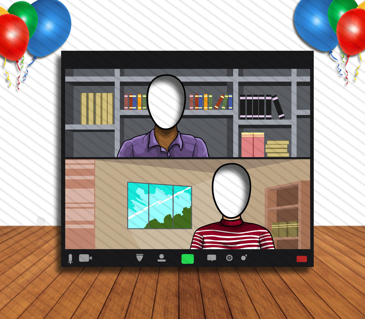 Zoom Face Cutout, Hole in Face, Party Selfie Photo Prop, Back To School Celebration