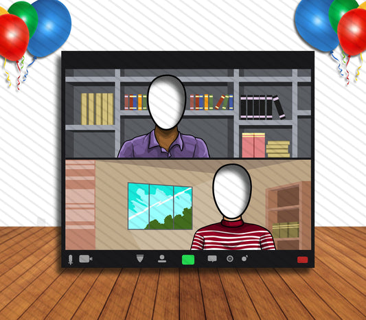 Zoom Face Cutout, Hole in Face, Party Selfie Photo Prop, Back To School Celebration