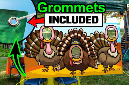 Thanksgiving Turkeys, Hole in Face, Party Selfie  Photo Prop, Holiday Decoration